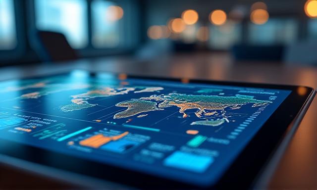 Logistics data dashboard showing fleet tracking